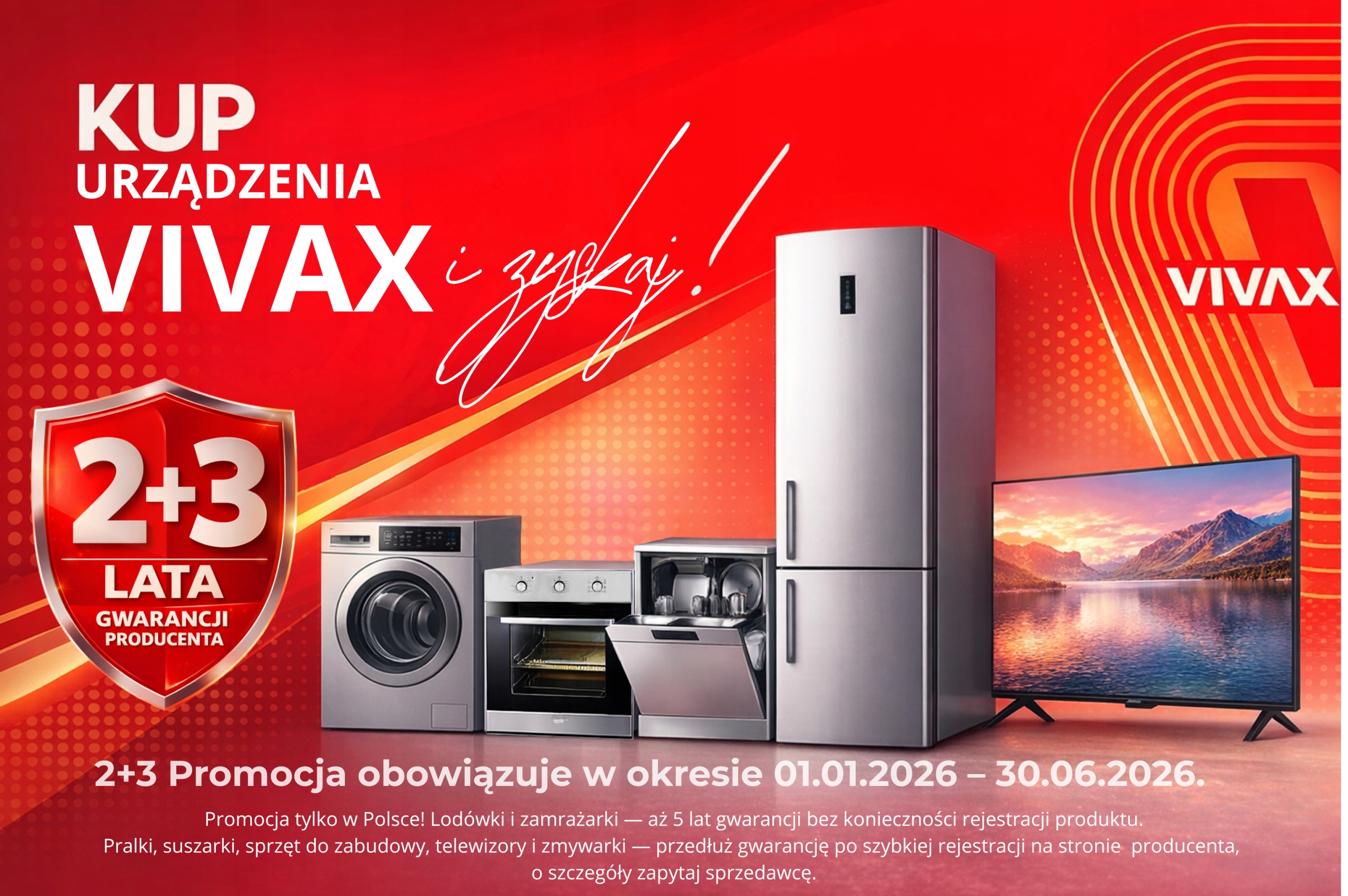 Telewizor SMART TV LED 40" VIVAX 40LE110WO WebOS FullHD DVBT2 HDR Bluetooth Rozdzielczość ekranu (px) 1920 x 1080