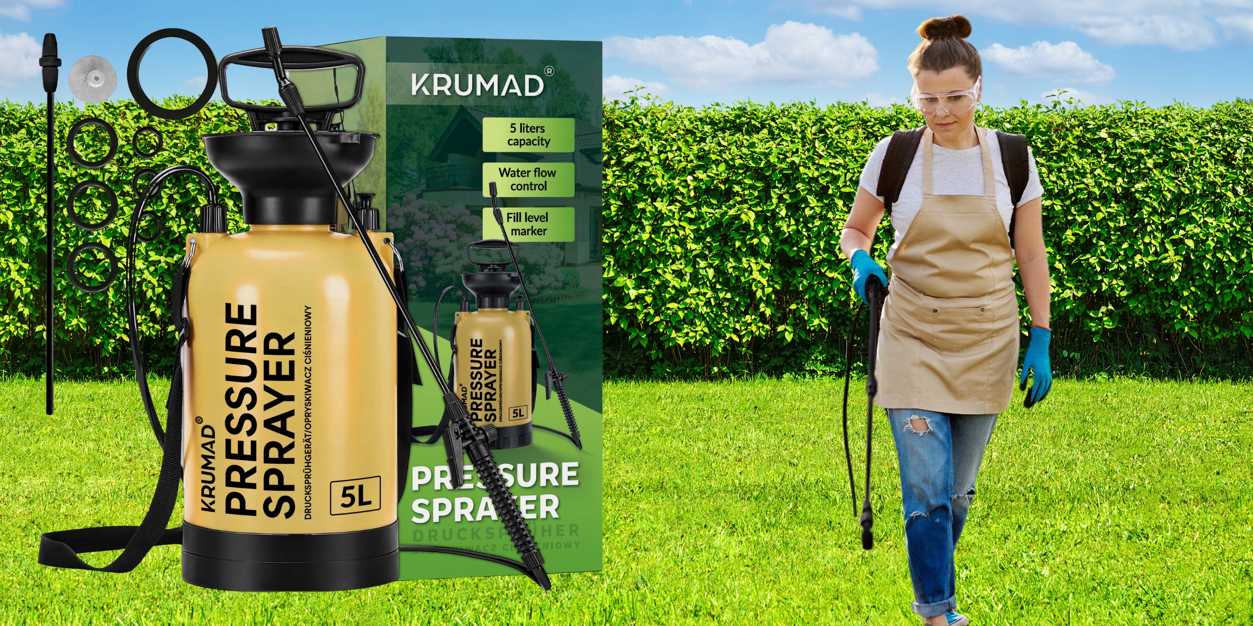 ОБПРИСКУВАЧ САДОВИЙ ГІДРАВЛІЧНИЙ 5Л РУЧНИЙ ОБПРИСКУВАЧ З ШТАНГОЮ ДЛЯ РОСЛИН EAN (GTIN) 5901397456089