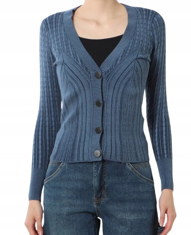 Guess Dámský Svetr Na Zapínání Na Knoflíky Modrý S Pruhy Xs Gmm