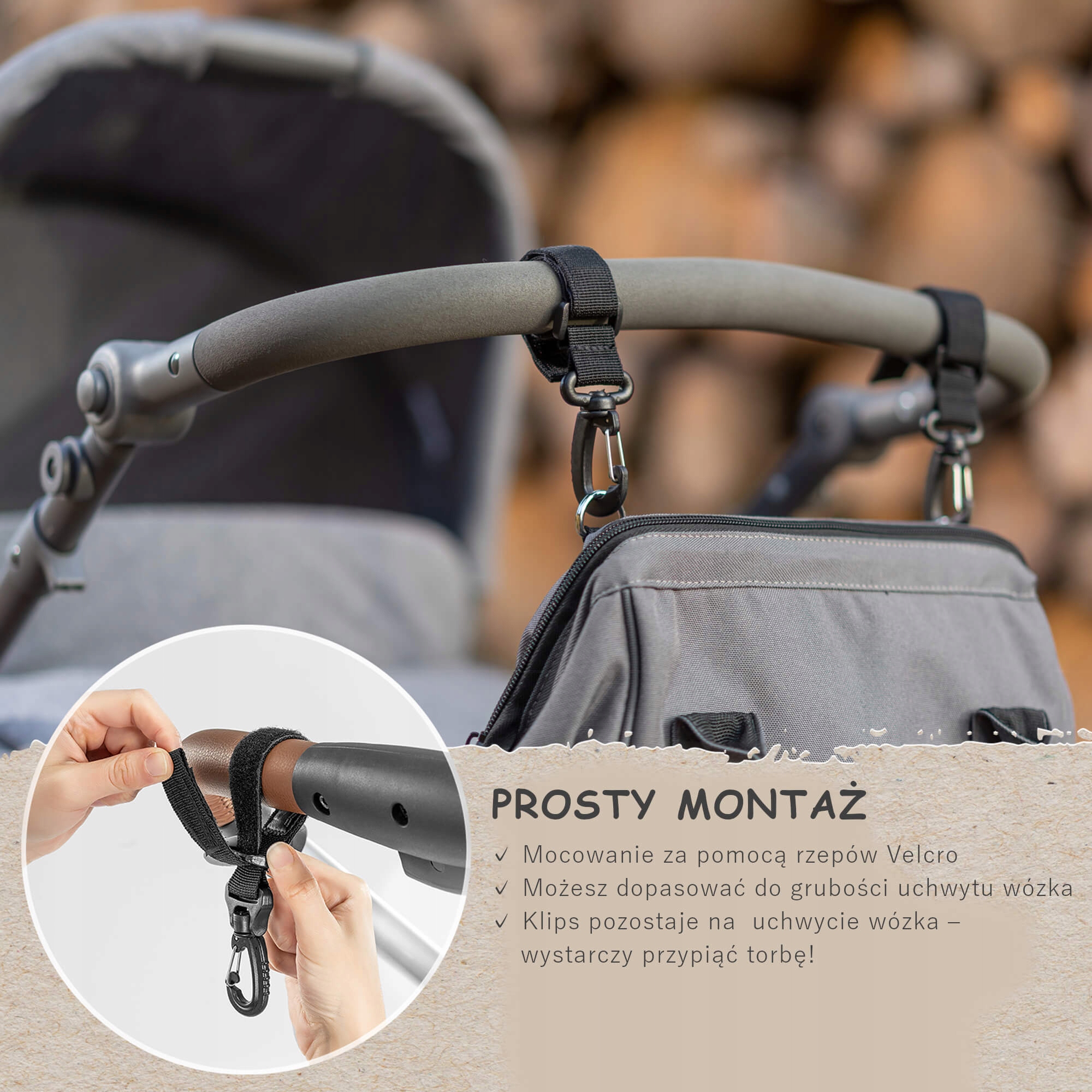 Plecak torba do wózka z matą do przewijania REER Kolor szary