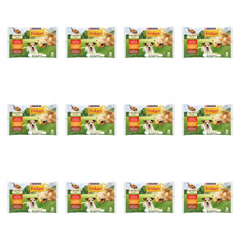 Friskies Adult Pes Želé Hovězí kuře Jehněčí 4x85g X12