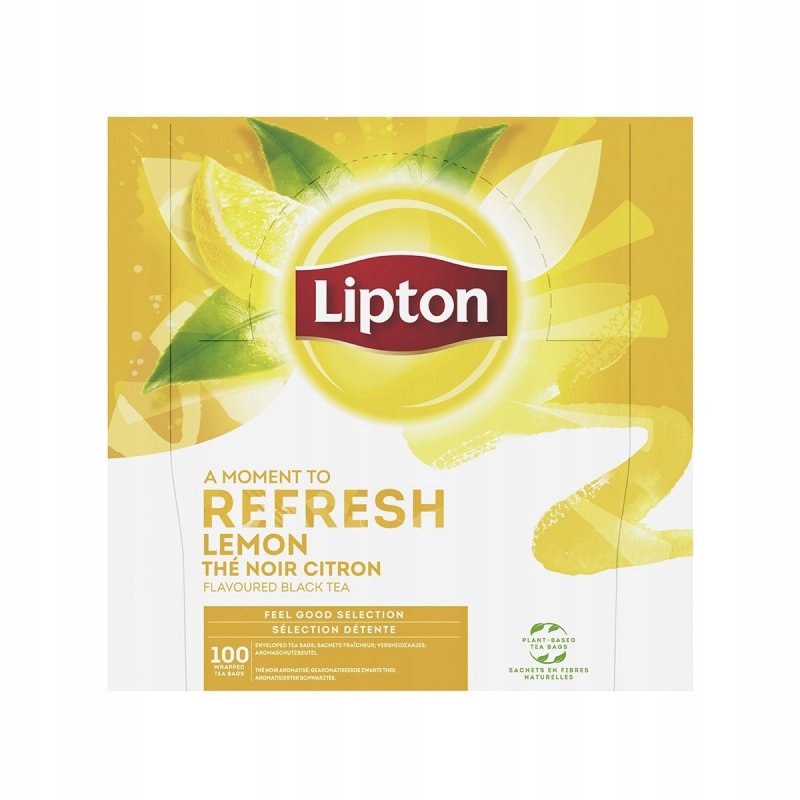 Levně Čaj černý aromatizovaný Lipton Refresh Lemon Citron 100 obálek