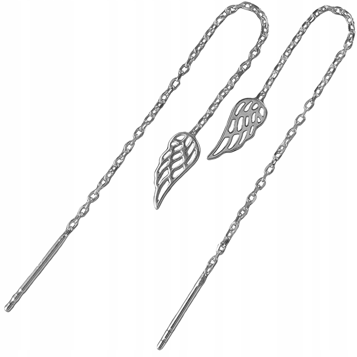 VERSIL kolczyki przeciągane piórka ażur SREBRO 925 Kolekcja Versil kolczyki srebro