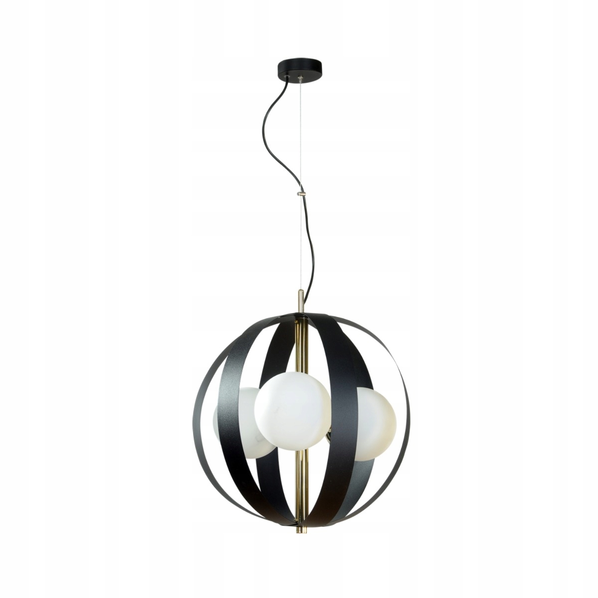 Zuma Line Závesná lampa Nela 3xE14, kovová, 40 W, čierna/zlatá