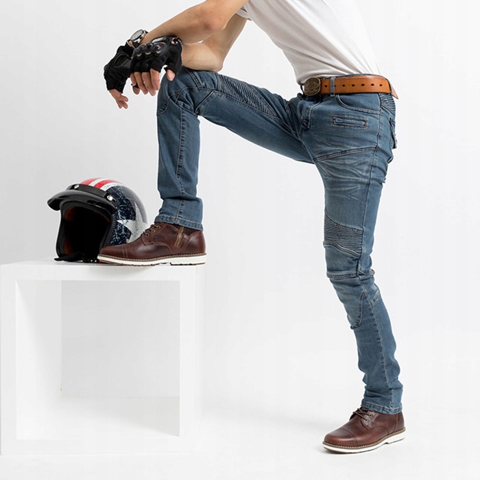 SPODNIE MOTOCYKLOWE MĘSKIE JEANSY Model rvAPqDaBgR