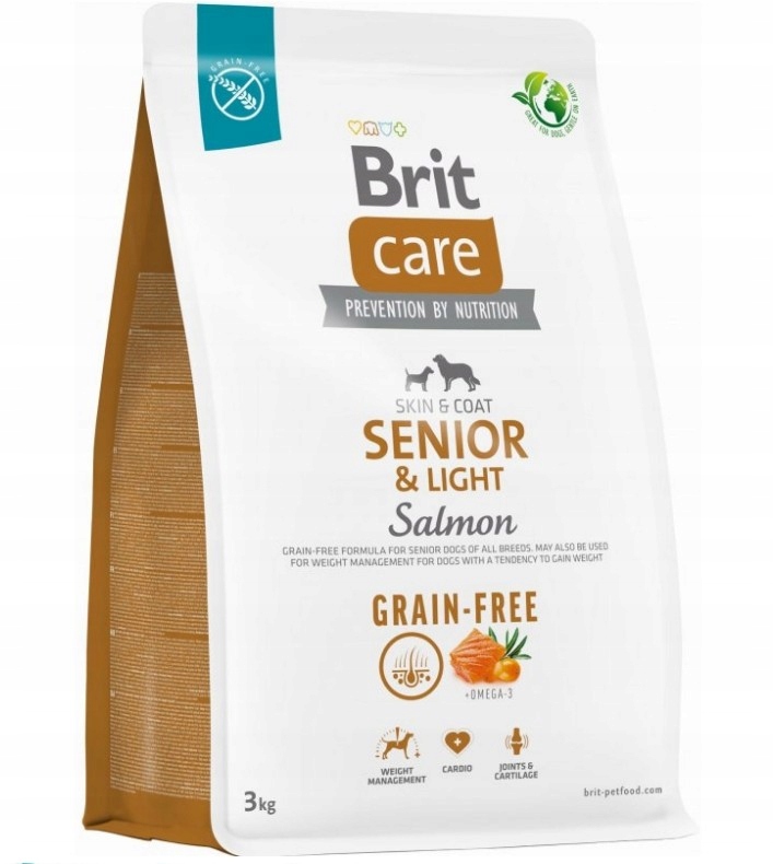 Levně Brit Care bezobilný Senior&Light losos 3 kg