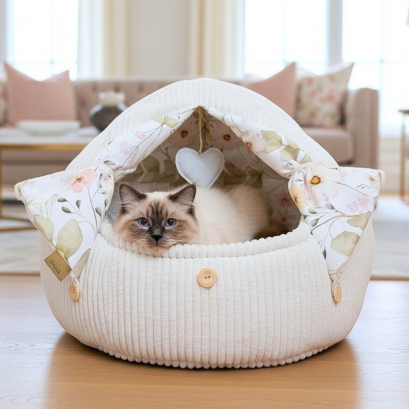 Budka pro kočky psa s knoflíčky Bonbon 60x55 cm výběr barev Pražská