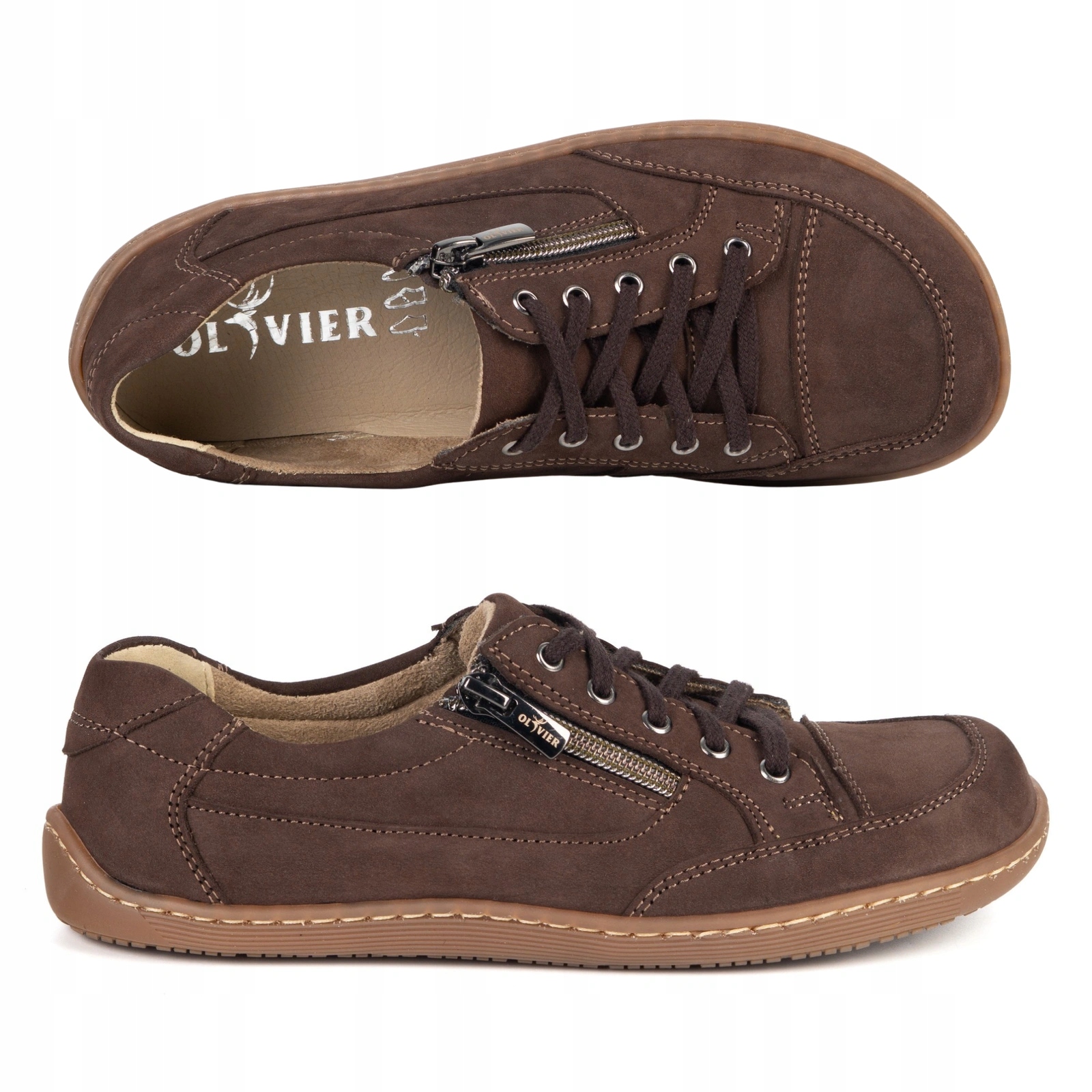 Dámské kožené barefootové boty Olivier 770, široká přední část, bez dropu, velikost 39