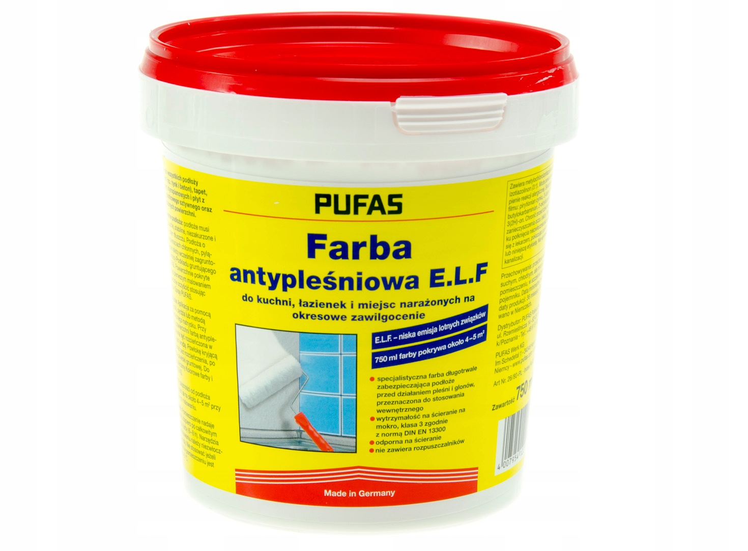 PUFAS ELF FARBA NA GRZYBA ANTYPLEŚNIOWA BIAŁA 0,75L DO MOKRYCH POMIESZCZEŃ Marka Pufas