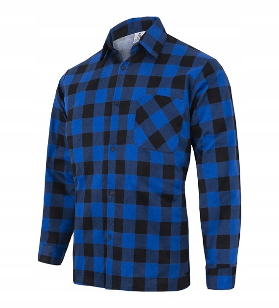 KOSZULA ROBOCZA FLANELOWA do pracy NIEBIESKA KRATA S