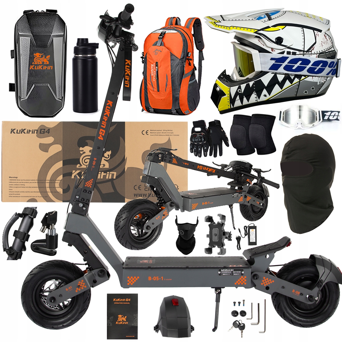 KuKirin G4 Skládací elektrická vozidla 2000W 70KM/H 60V 20Ah 75km Dárek