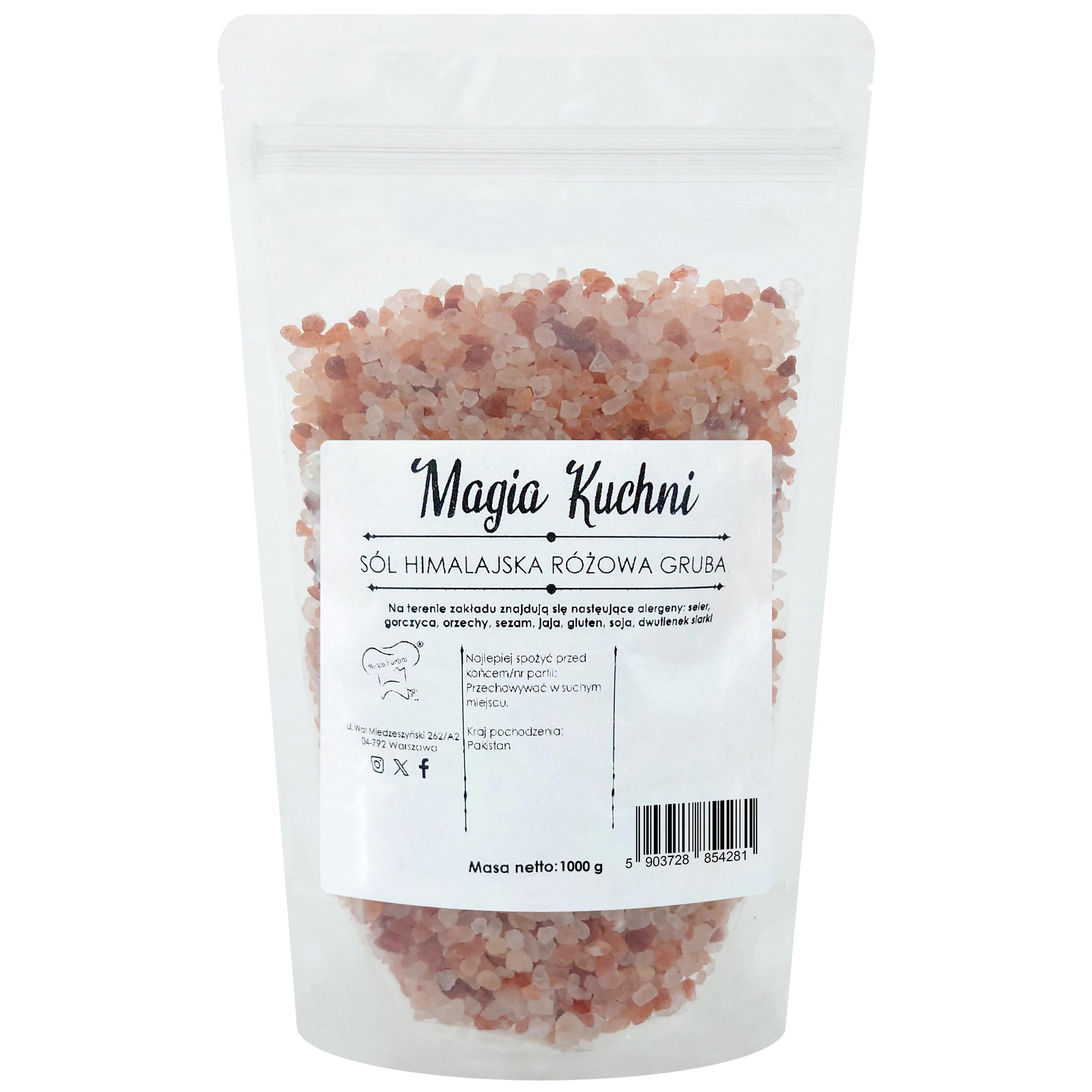 Sól HIMALAJSKA różowa gruba 1kg NATURALNA EAN (GTIN) 5903728854281