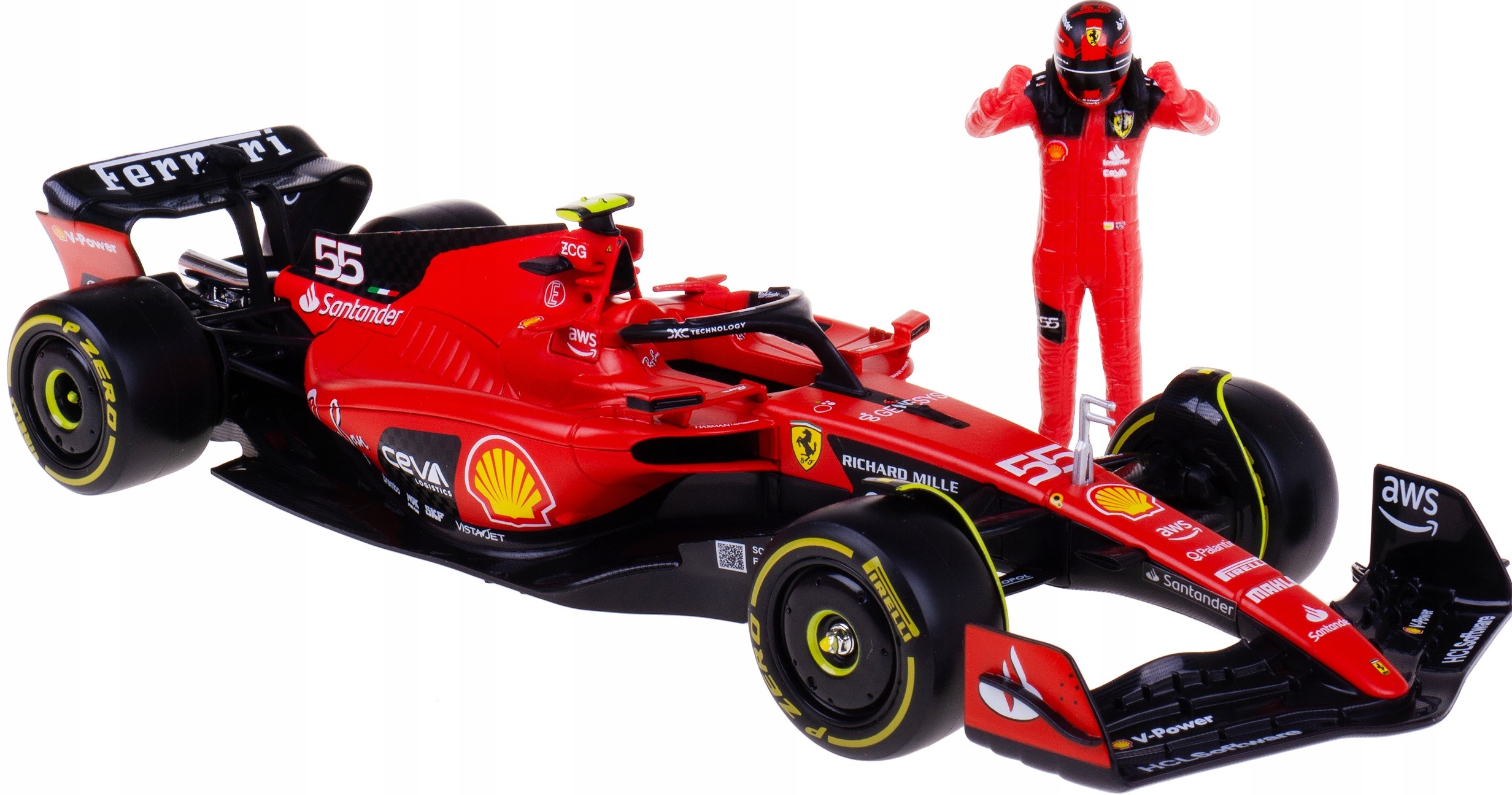 Bolid F1 Ferrari SF-23 #55 s řidičem Bburago 1:24