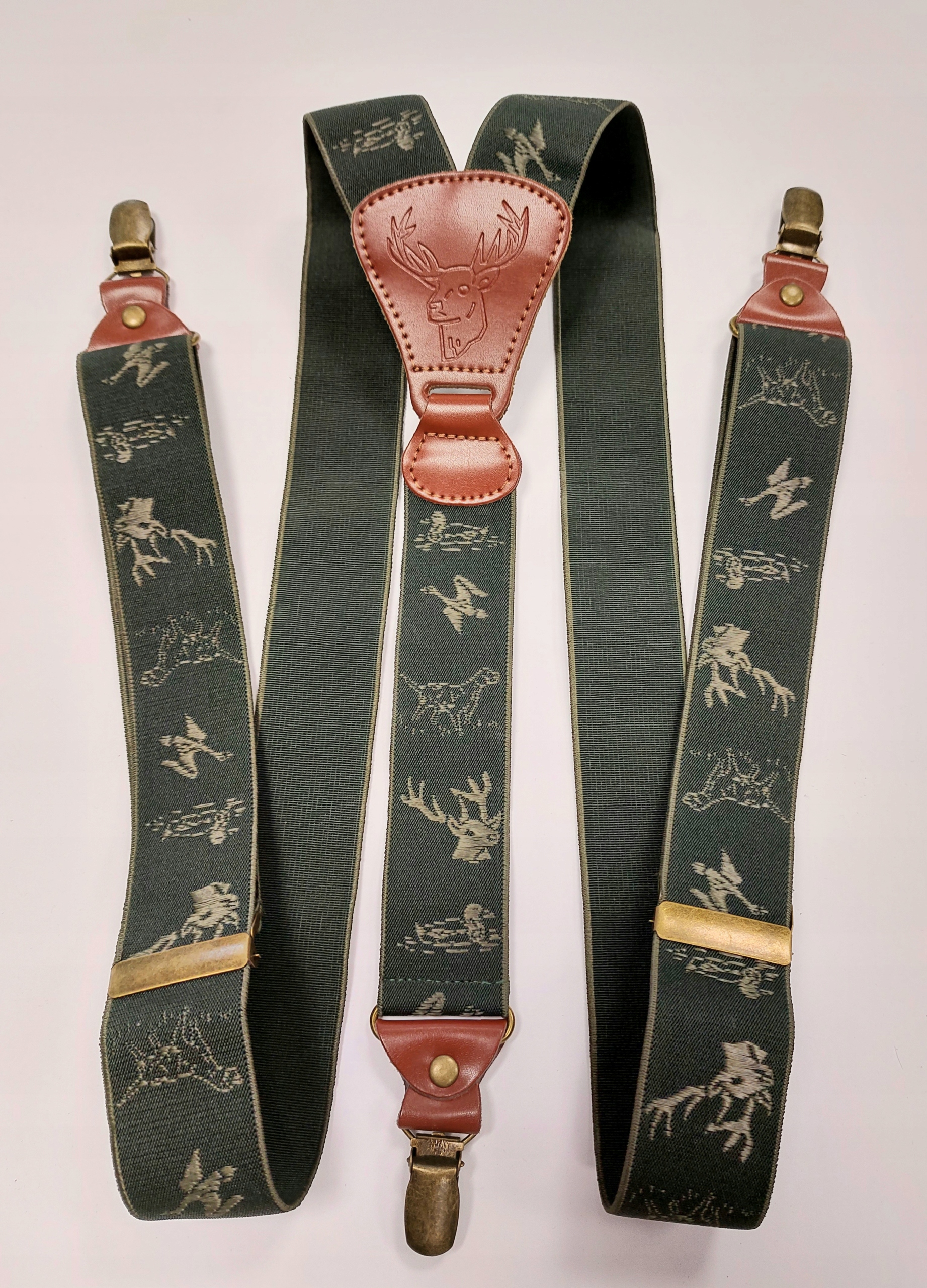 Szelki myśliwskie 35mm gum belgijska zieleń ciemna