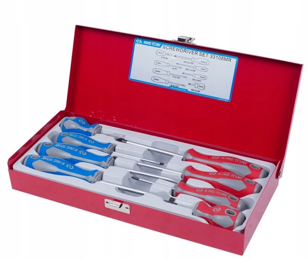 Wkrętaki śrubokręty zestaw 8szt. KING TONY 33108MR