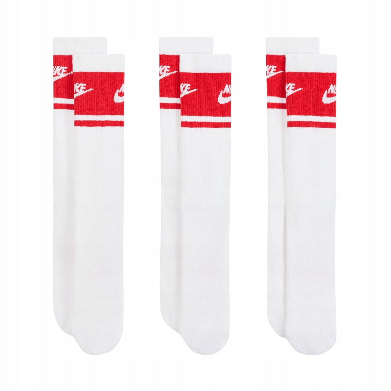 Skarpety Nike Everyday Elevated Crew 3 pary biało-czerwone IM7949 900 43-46