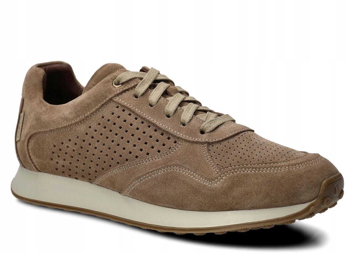 Pánské kožené polobotky, béžový velur Nagaba 2526, pohodlné, casual -45