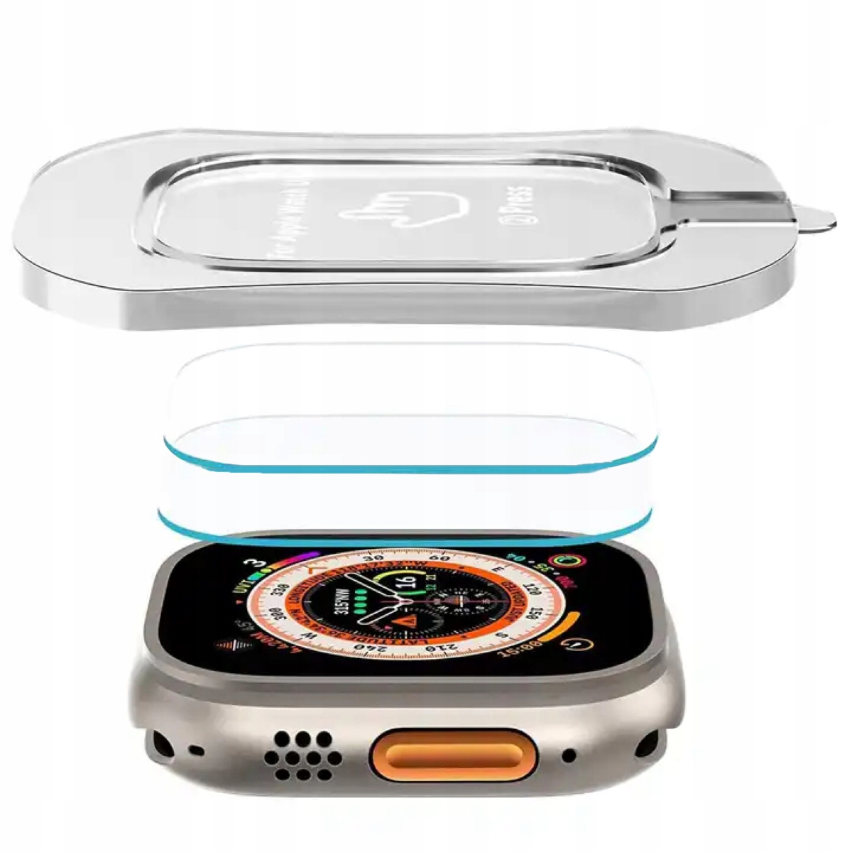 2x SZKŁO HARTOWANE DO APPLE WATCH ULTRA/ULTRA 2 49MM Z RAMKĄ DO MONTAŻU