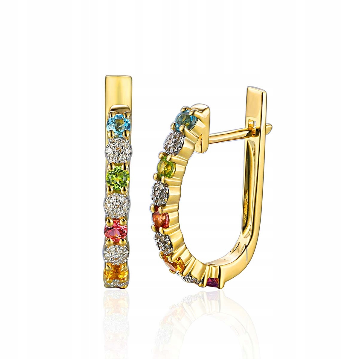 Náušnice zlaté Au 585 s diamanty E85272Y