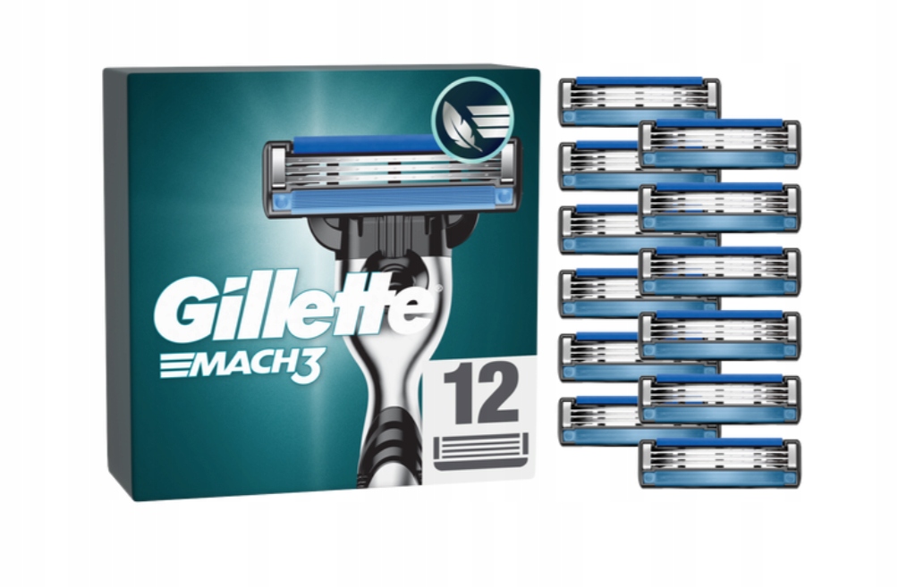 Gillette Mach3 wkłady do golenia 12 sztuk maszynka z 1 wkładem