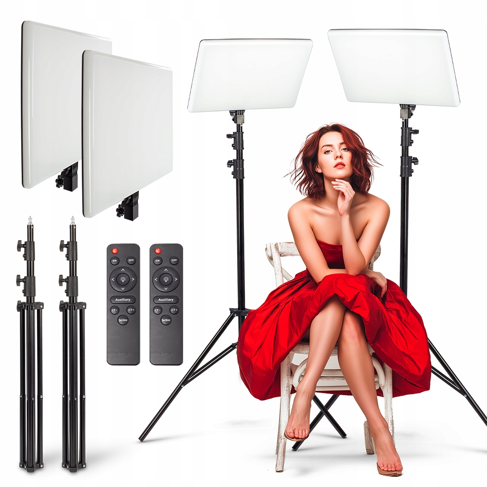 2x Lampa Panelowa LED 130W BiColor na Statywach