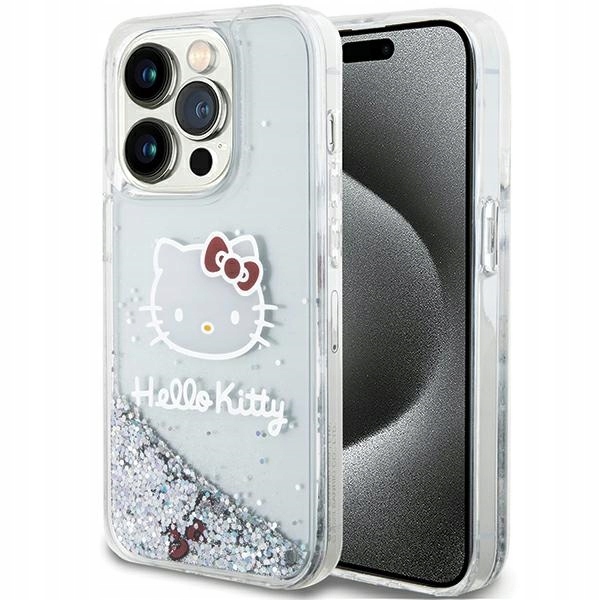 Etui Hello Kitty Liquid Glitter Charms Kitty Head na iPhone 14 Pro Max