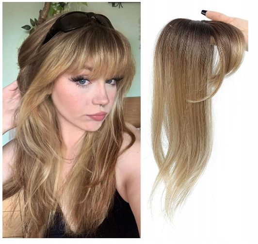 Topper Morichy s hřebínkem Clip in hair ombre hnědý blond 40 cm RT6/27/613A#