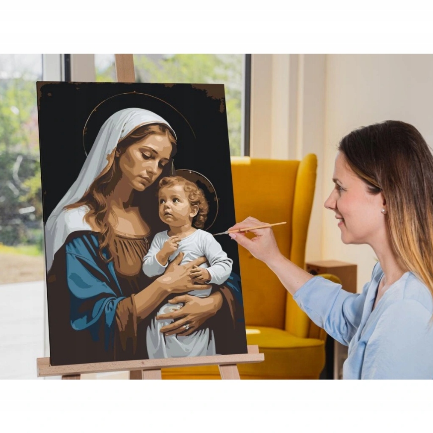 Malování Podle Čísel Náboženský Ježíš Maria Portrét Svatá rodina 40x60 cm