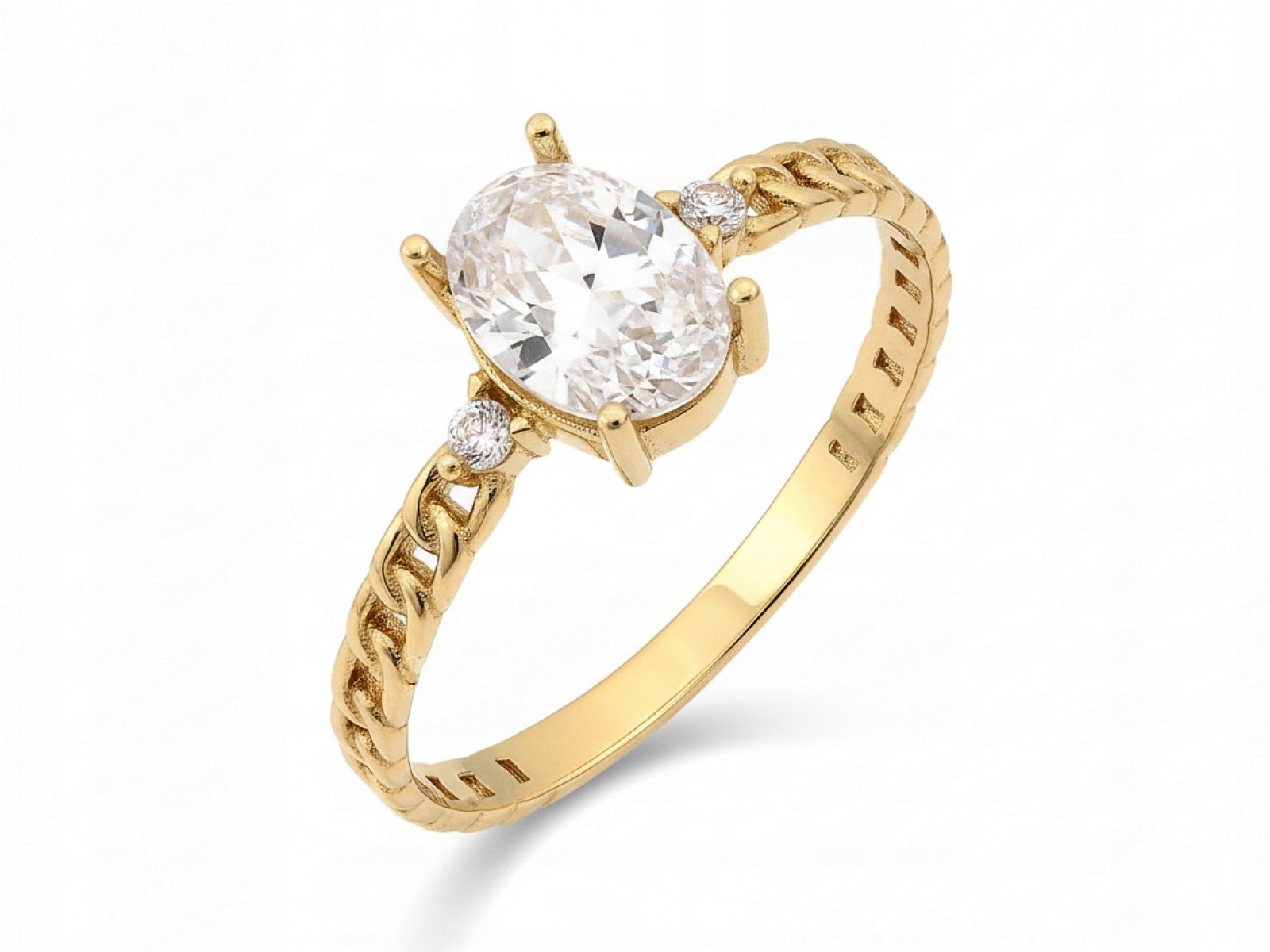 Zlatý prstýnek 585 s velkým kamínkem, zlato 14k od klenotníka pro ni