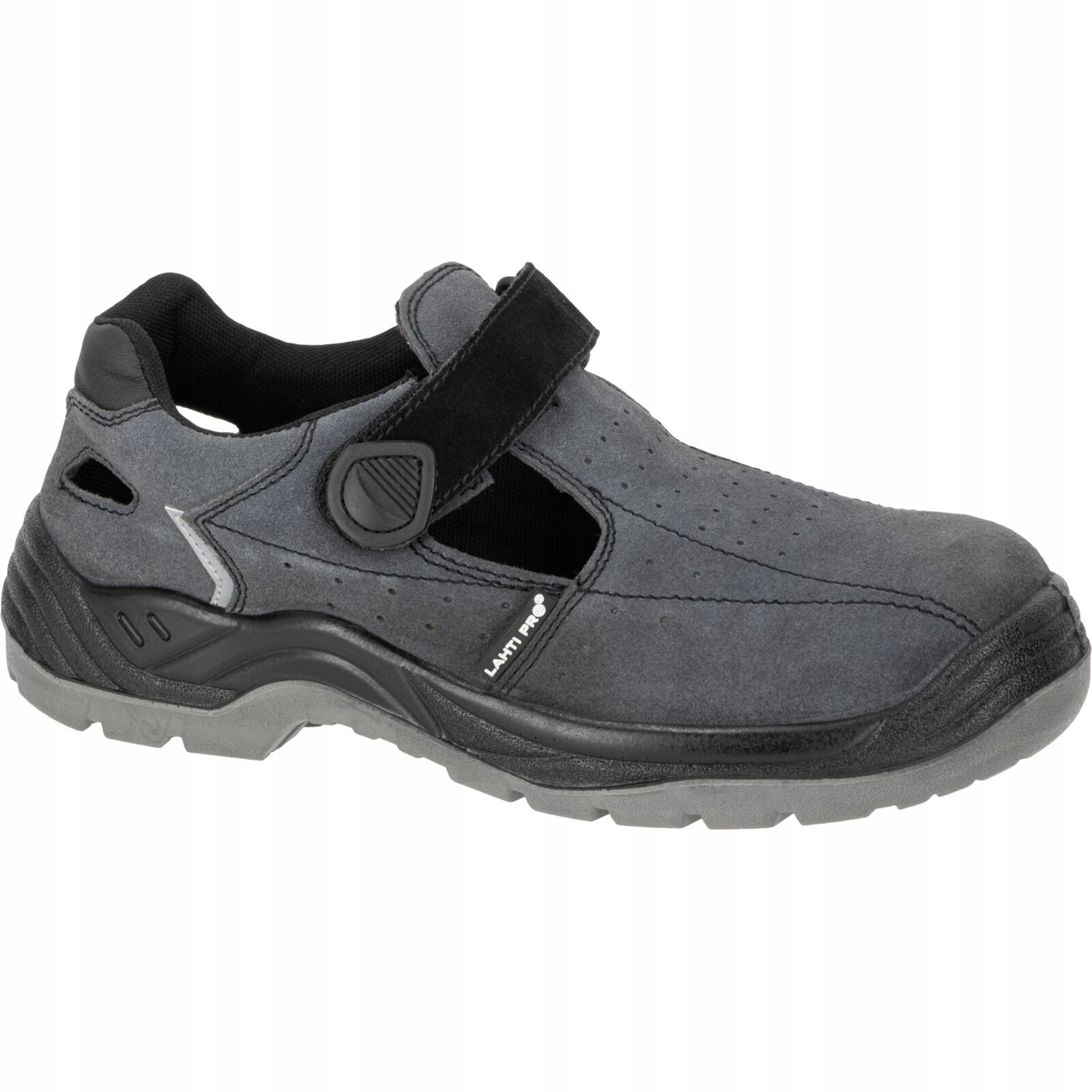 Sandały Zamszowe Szaro-czarne, S1 Fo Sr, 43, Ce, Lahti