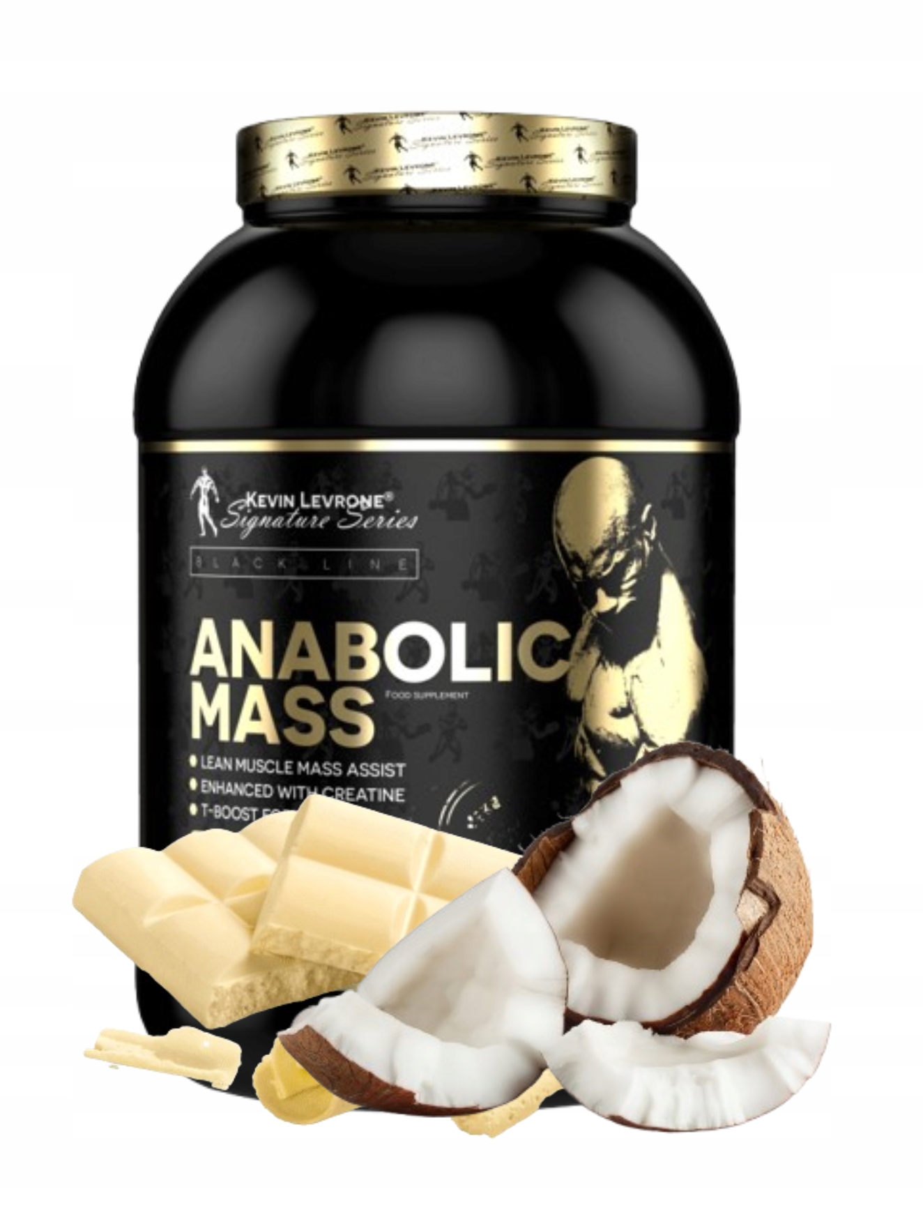 Kevin Levrone Anabolic Mass 3000g (3kg) Gainer s příchutí bílé čokolády a kokosu pro nárůst svalové hmoty