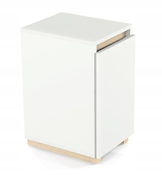 BIAŁY Kontenerek do biurka kółka regał skandynawsk Kolekcja DES