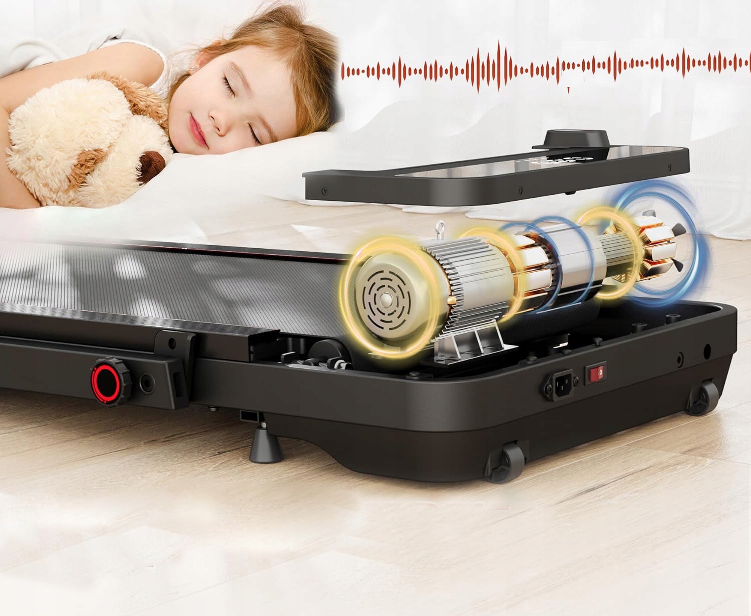 BIEŻNIA ELEKTRYCZNA DOMOWA 2w1 SKŁADANA NA PŁASKO 12 KM/H Z AMORTYZACJĄ Moc 2.5 KM