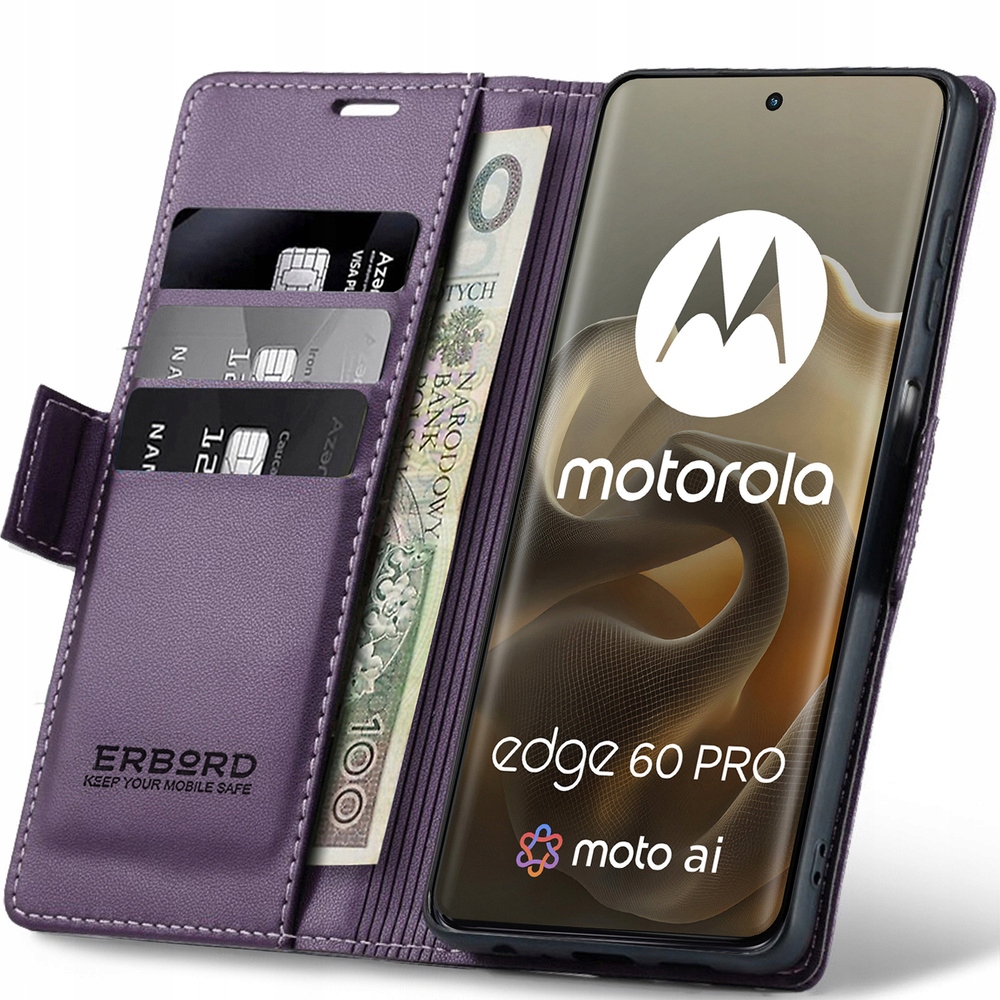 Etui Z Klapką Do Motorola Edge 60 Pro Case Pokrowiec Futerał Portfel
