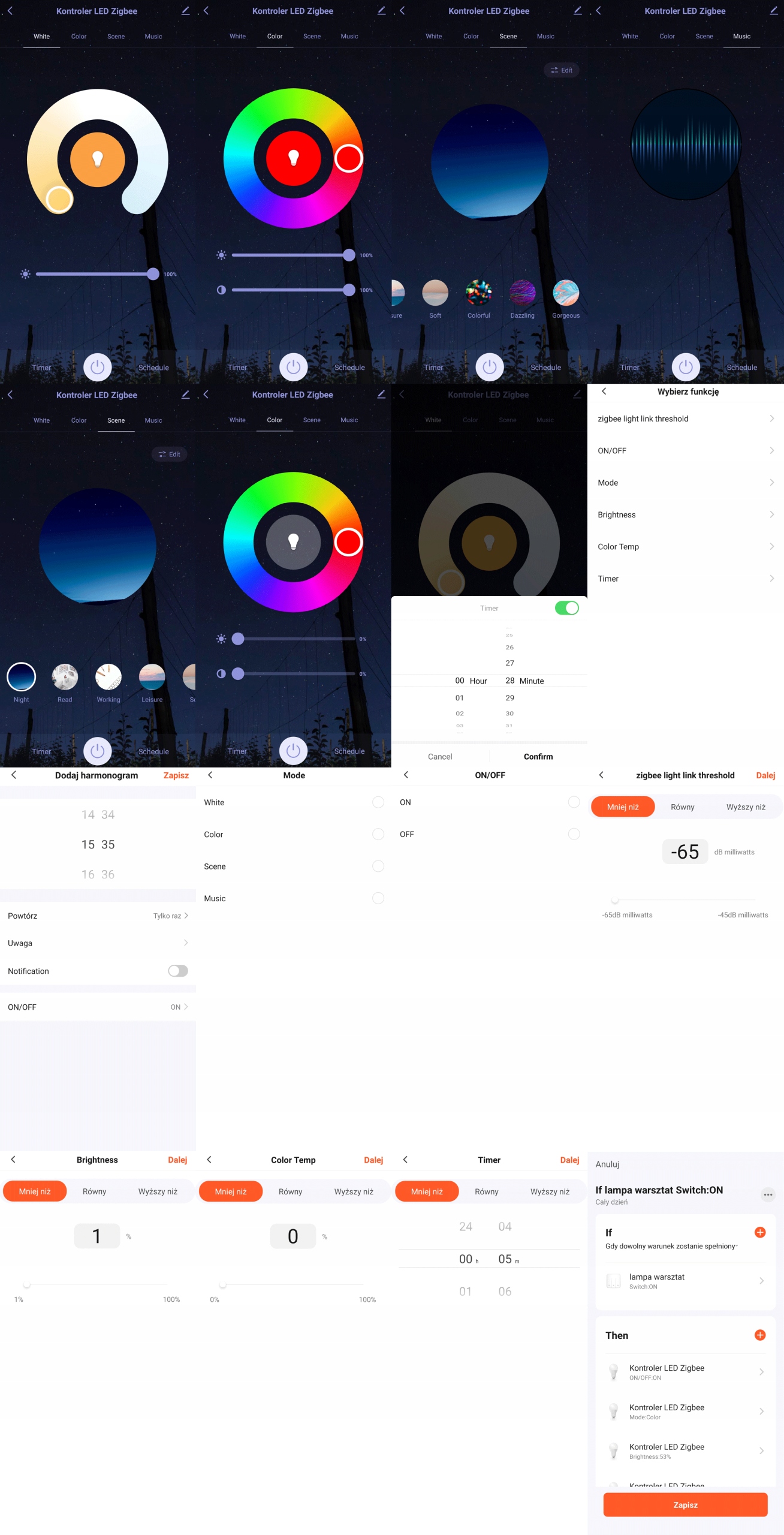 OXT KONTROLER LED 5 W 1 OŚWIETLENIE SERIA SD RF ZIGBEE HUE TUYA Zasilanie sieciowe