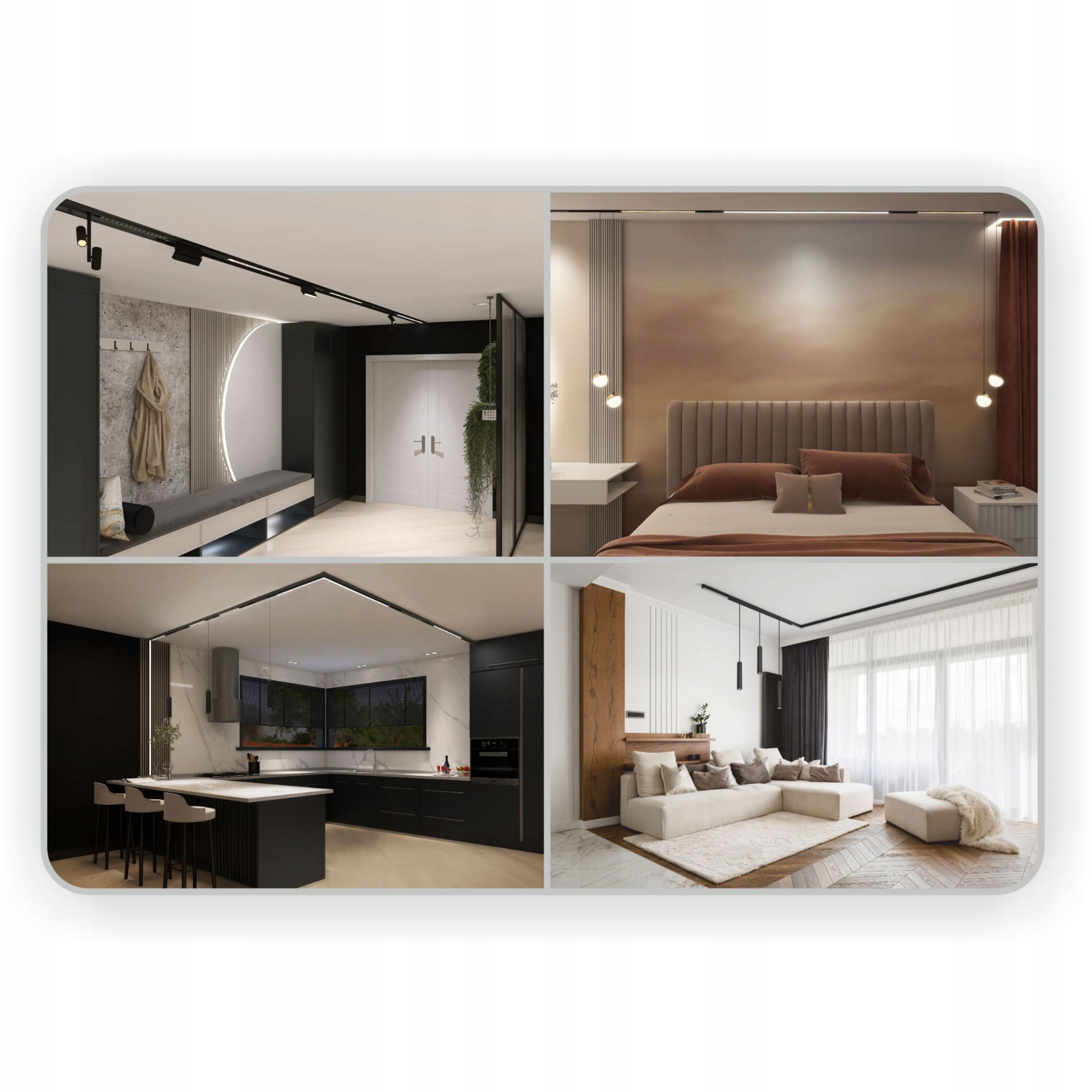 Reflektor Kątowy Poziomy LED Ultron 16W 4000K Neutralna SMART TRACK 48VDC Długość 0.35 m