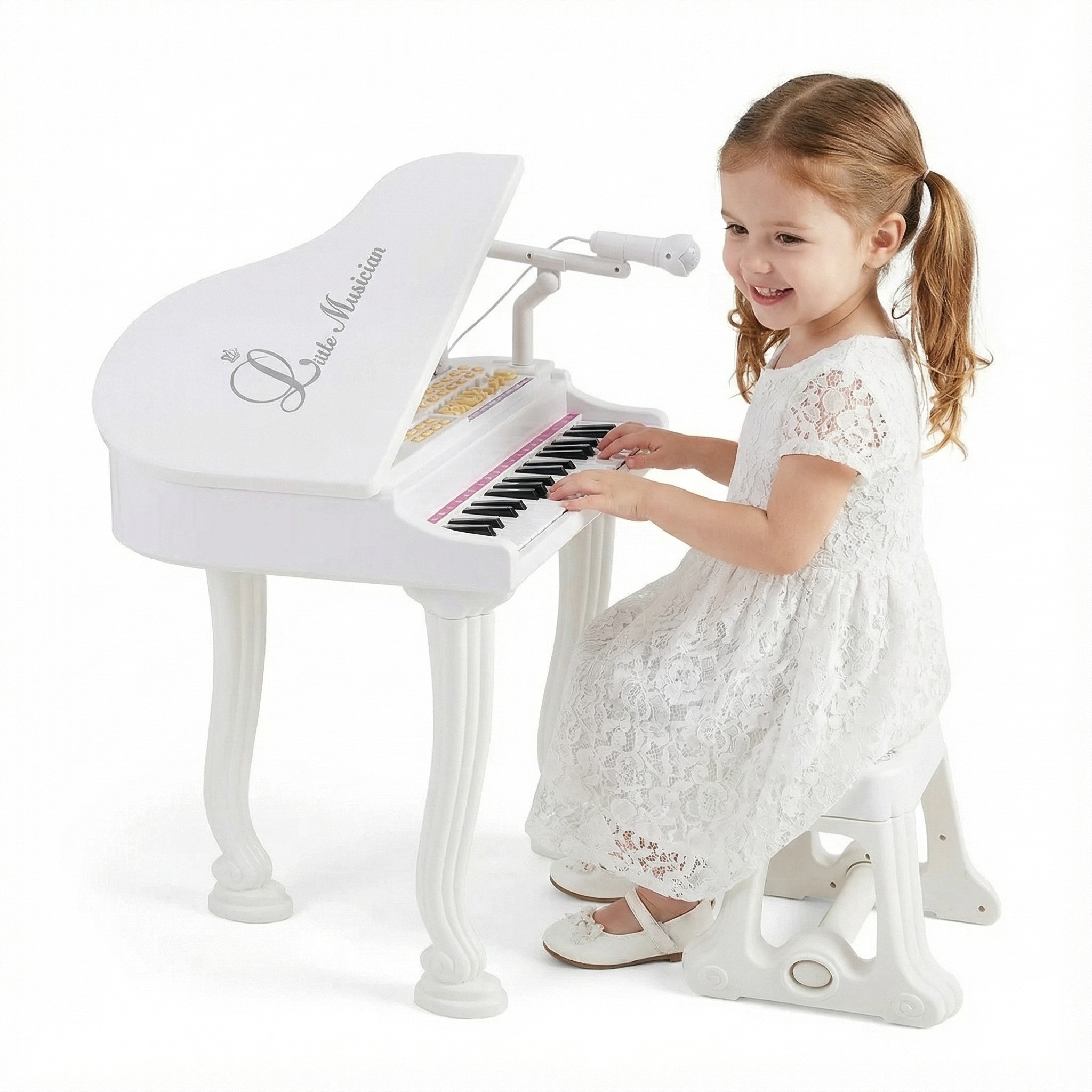 Dětská Klávesnice S Elektronickým Pianem A Stoličkou, 37 Kláves, Led+ebook