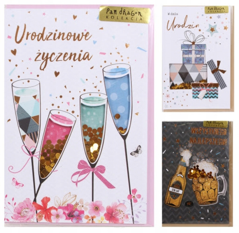 Karnety Urodzinowe Kartki Ozdobne PIĘKNE WZORY!!! Marka PAN Dragon