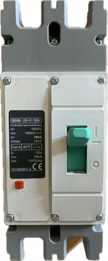 Automatický vypínač 2P Mccb pro ochranu solárních baterií – 250A DC 1000V