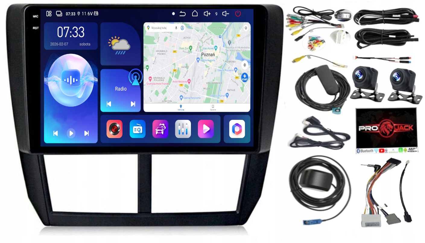 Autorádio S Navigací Carplay Gps Android Subaru Impreza Wrx 2007-13 6/128GB Sim