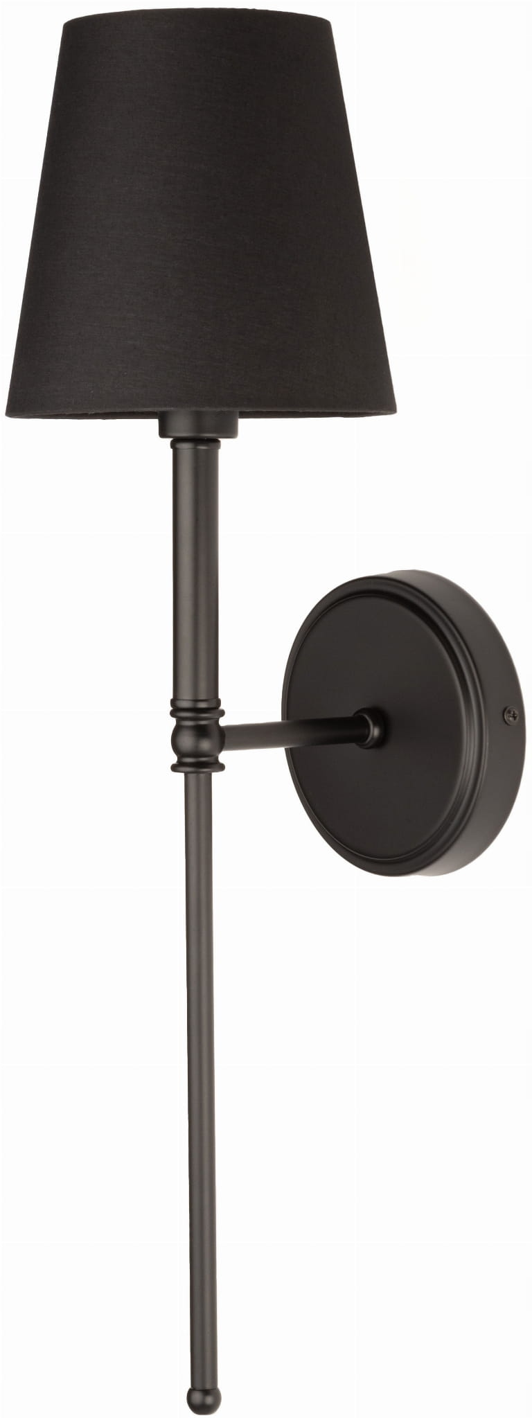 Kinkiet hotelowy z abażurem all black Hampton