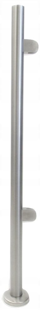 Pravý Sloupek 42,4x1000, 2 Držáky Na Sklo, Nerezový Výbrus