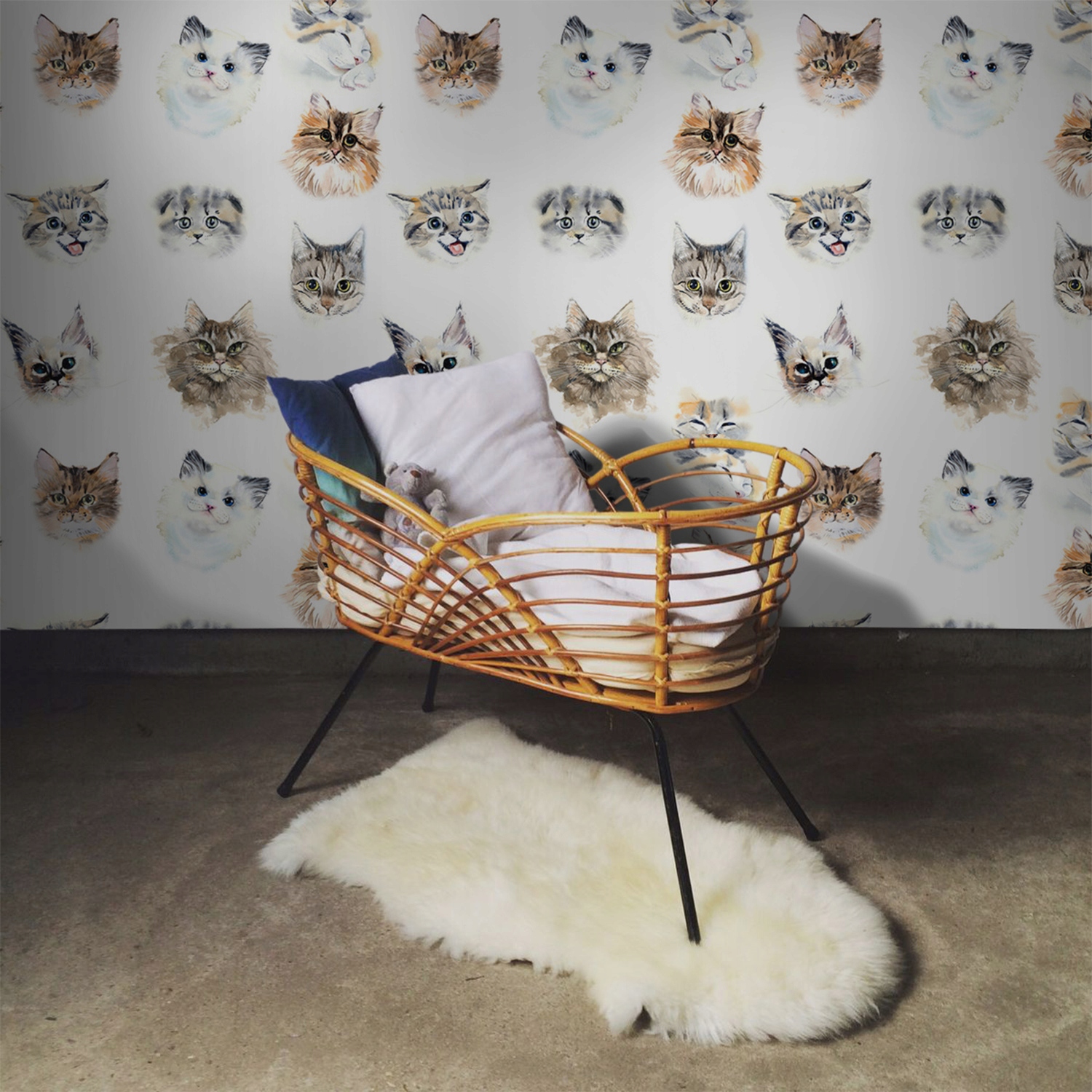 

Flizelinowa tapeta Akwarelowe koty 254x184 + klej