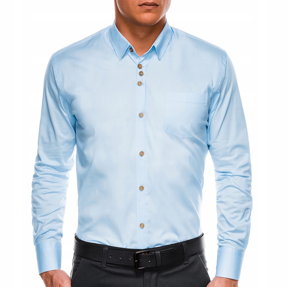 

Koszula męska elegancka wizytowa K302 błękitna XXL