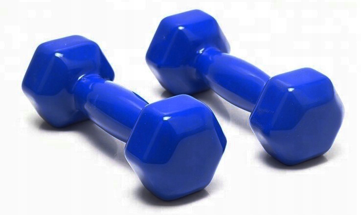 Hantelki hantle bitumiczne ciężarki do ćwiczeń zestaw 2x2kg Winyl