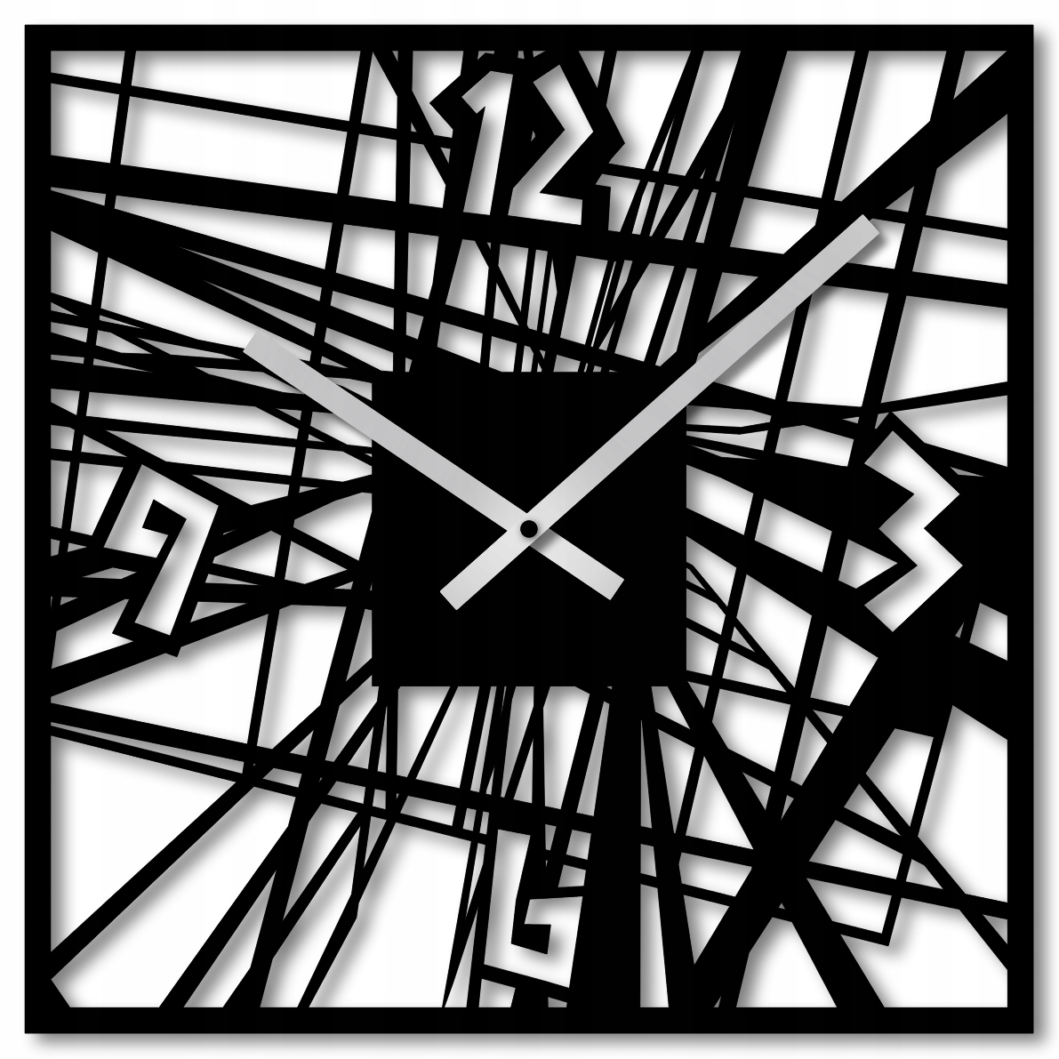 Nástěnné Hodiny 60 cm Nástěnné Hodiny Ažurové Hodiny Do Obývacího Pokoje Čtvercové Hodiny