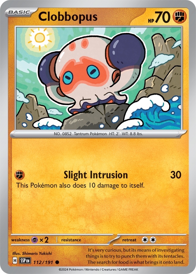 Oryginalna Karta Pokemon Clobbopus (ssp 112) Reverse Holo