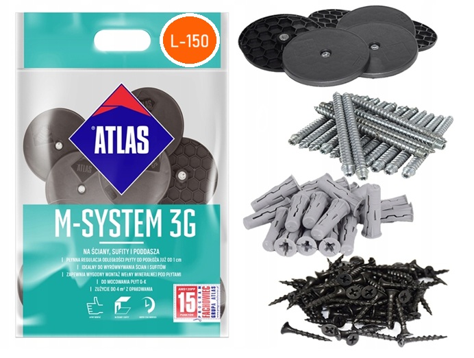 Atlas M-system 3G na ściany sufity i poddasza L150 +ołówek Budowlany