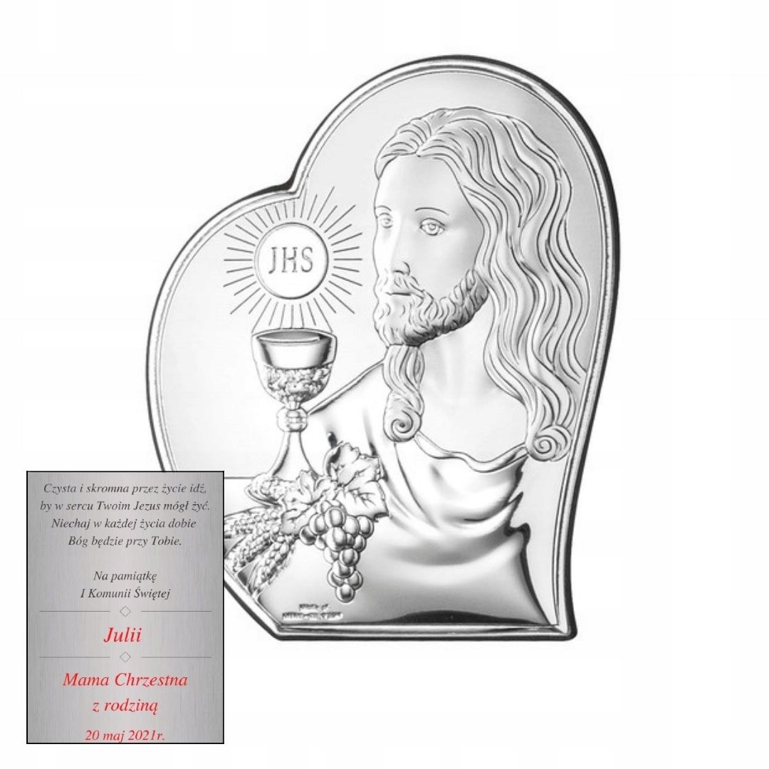 Obrázek Stříbrný První Svaté Přijímání Svaté Srdce