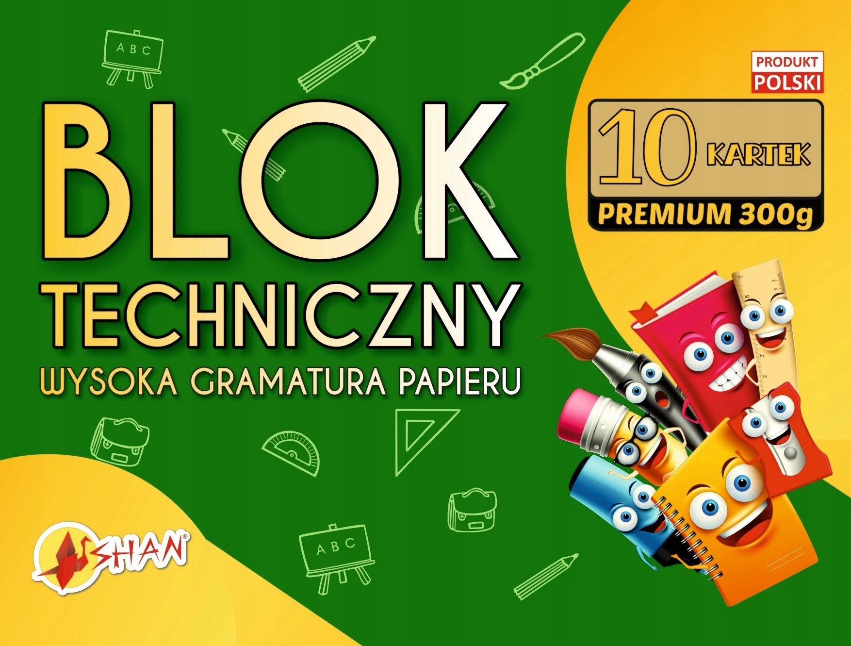 Blok techniczny biały A3 10 ark 300g PREMIUM Shan